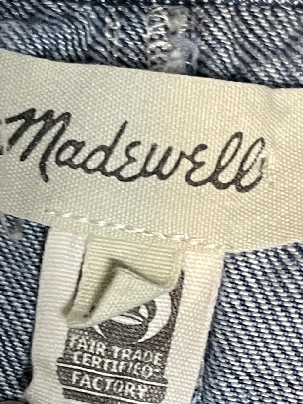 Madewell Denim Darted Mini Dress Zip Pockets Y2K Coastal Cowgirl Western Size 14 - Picture 8 of 9